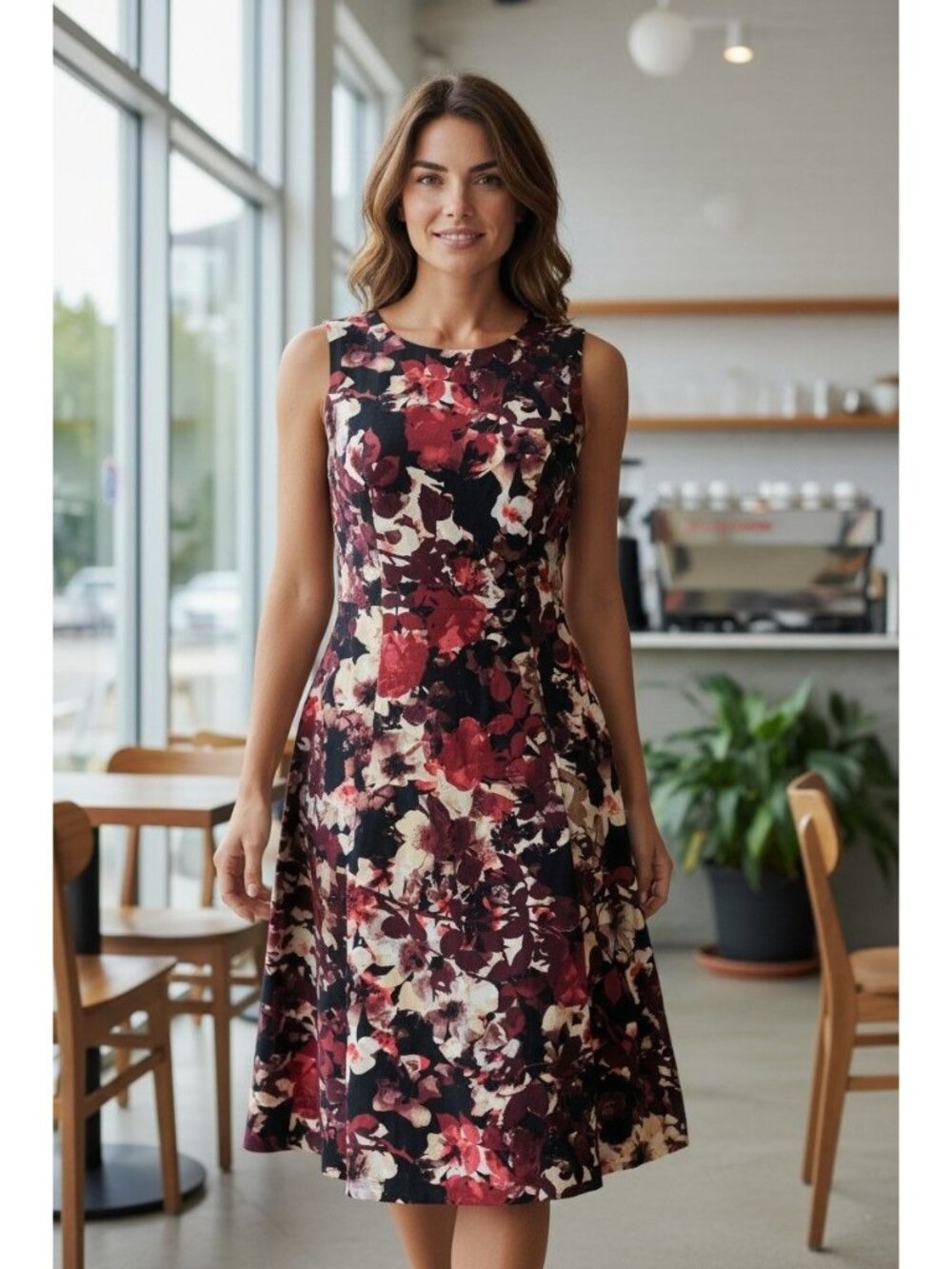 Long Tall Sally Floral Print Sleeveless Fit & Flare Dress Size 10 Spring Summer